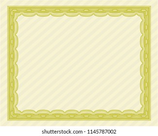Yellow Sample certificate or diploma. With quality background. Customizable, Easy to edit and change colors. Elegant design. 