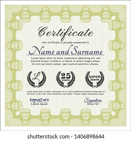 Yellow Sample Certificate. Nice design. Customizable, Easy to edit and change colors. With quality background. 