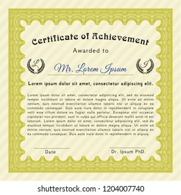 Yellow Sample Certificate. Printer friendly. Perfect design. Customizable, Easy to edit and change colors. 