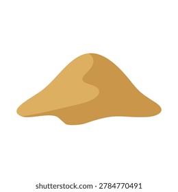 Yellow sand dune hill smooth desert beach ground mound asset flat vector illustration
