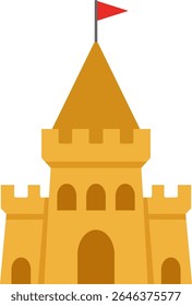 Yellow Sandcastle Icon for Coastal Vacation Theme