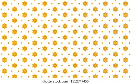 Yellow Sanvitalia Flower with Dots Pattern Background