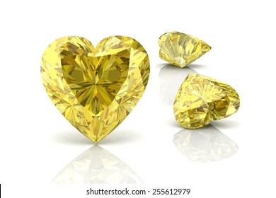 yellow sapphire on white background.Vector illustration.