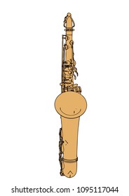yellow saxophone vector
