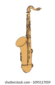 yellow saxophone vector