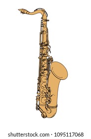 yellow saxophone vector