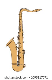 yellow saxophone vector