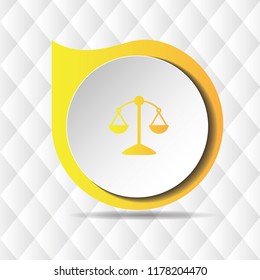 Yellow Scale Icon Geometric Background Vector Image
