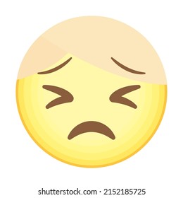 yellow scared emoji over white