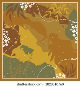 yellow scarf with abstract pattern design