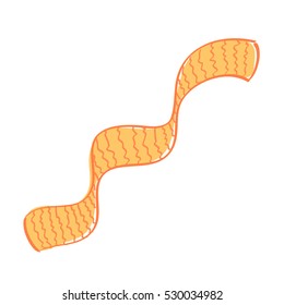 Yellow scarf on white background. Vector illustration
