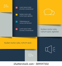 Yellow schedule, tab, banner. Minimalistic vector design infographic.