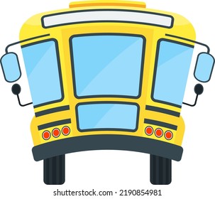 Yellow School Bus Back Projection Curved Stock Vector (Royalty Free ...