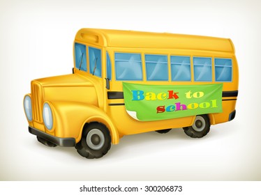 bus escolar amarillo, de vuelta al icono del vector escolar