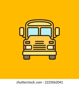 Yellow School Bus concept colored icon. Schoolbus vector sign