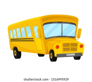 Yellow School Bus Corner Projection Curved Stock Vector Royalty Free