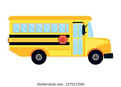 yellow school bus design over white