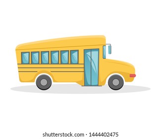 Yellow school bus. Education illustration. New academic year.