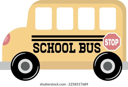 Yellow school bus hand drawn illustration isolated on white background  
