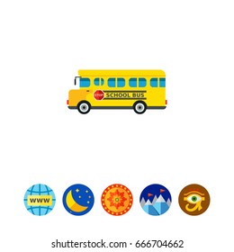 Yellow School Bus Icon