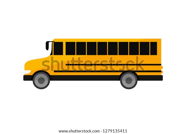 Yellow school bus illustration.\
Auto, large, daily. Transport concept. Vector illustration can be\
used for topics like school, service, transportation,\
schedule