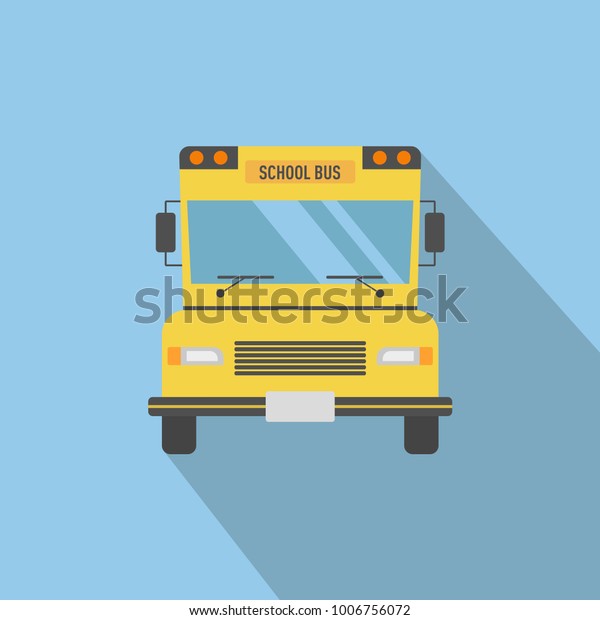 Yellow school\
bus illustration flat design\
icon