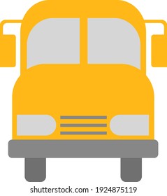 Yellow school bus, illustration, vector on white background.
