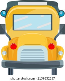 Yellow school bus, illustration, vector on a white background.