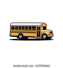 yellow school bus illustration vector