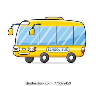 Yellow school bus isolated