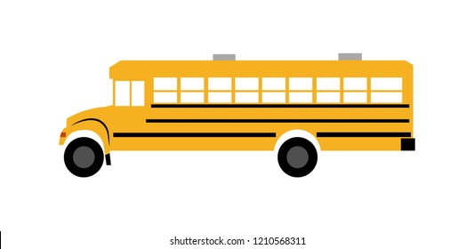 Yellow school bus, isolated on white