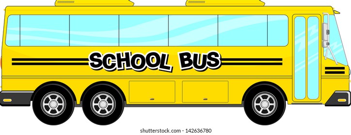 yellow school bus isolated on white background