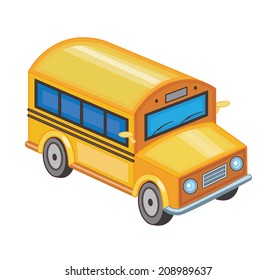 yellow school bus isolated on white (vector illustration)