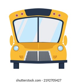 bus escolar amarillo aislado en vector de fondo blanco