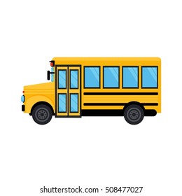 yellow school bus isolated on white background.  Back to school background