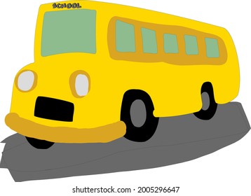 Vector de transporte aislado de bus escolar amarillo