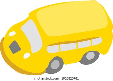 Vector aislado de bus escolar amarillo