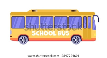 Yellow school bus on a isolated background. Vector illustration in a flat style