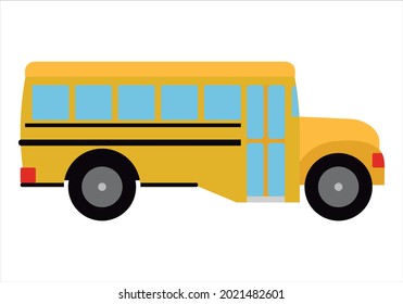 Yellow School Bus On White Background Stock Vector (Royalty Free ...