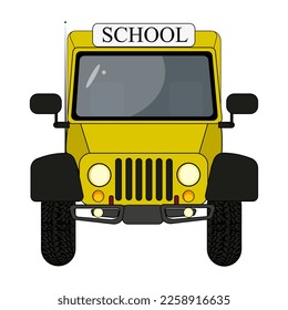 Yellow school bus on white background. Back to school. Transport for learner children.