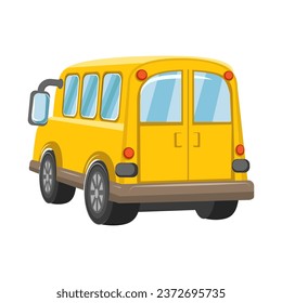 Yellow school bus on white background 