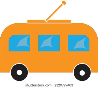 A yellow school bus with open latch - Transport and Logistics illustration - Vector, icon 