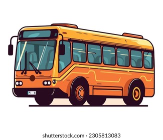 Yellow school bus over white