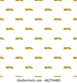 Yellow school bus pattern seamless repeat in cartoon style vector illustration