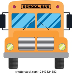 Yellow school bus seen from the front