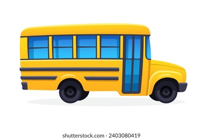 Yellow school bus. Transport for transporting schoolchildren to school. Vector illustration. Design element Isolated on white background