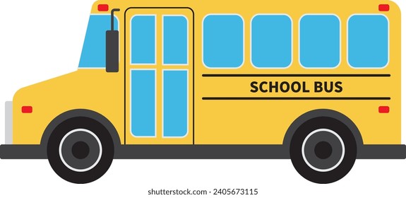 Yellow School Bus transportation cartoon vector image.