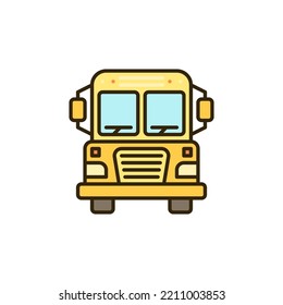 Yellow School Bus vector colored icon - Schoolbus concept symbol