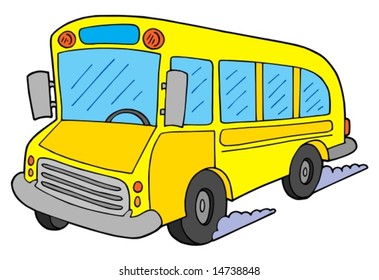 Yellow school bus - vector illustration.