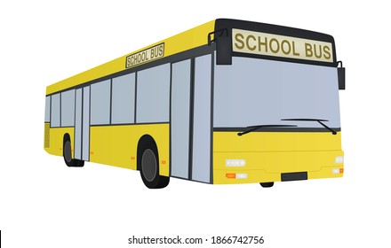 Yellow school bus. vector illustration